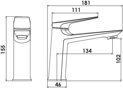 Mitigeur de lavabo Ariane Chromé - Taille S - Ondée